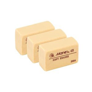 Marie's Artist 3 Pack of 4B Erasers, Professional Quality Removes Charcoal, Graphite and Other Lead More Completely