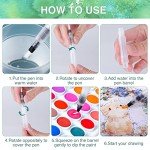 AROIC 65 Pieces Watercolor Paint Set,36 Colors Watercolor,10 Brushes,3 Refillable Water Brush Pens,16 Page Pad(8.5 * 5.5in),Profesional Watercolor Kit for Kids, Adults, Beginners