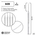 KETAR 4Pcs Pottery Needle Tool – 6.3 Inches Needle Tools for Clay, Durable Stainless Steel Tips, Non-Slip Grip & Protective Sleeve, Easy to Clean for Ceramics, Sculpting, DIY Craft & Detailed Carving