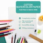 TecUnite 120 Sheets Cotton Watercolor Paper Cold Press Paper Pack for Students Adults Watercolorist Beginning Artists(4 x 4 Inch,230gsm)