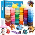 CiaraQ Modeling Clay Kit - 50 Colors Air Dry Clay with Sculpting Tools, Ideal for Crafting, DIY Projects. Easter/Halloween/Christmas Gifts