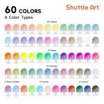 Shuttle Art Gel Pens, 120 Pack Gel Pen Set 60 Colored Gel Pen with 60 Refills for Adults Coloring Books Drawing Doodling Crafts Scrapbooking Journaling