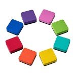 Favide 24 Pack Magnetic Whiteboard Dry Erase Erasers Chalkboard Cleansers for Classroom, School Supplies and Office (Square, 8 Color)