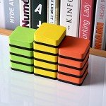 Favide 24 Pack Magnetic Whiteboard Dry Erase Erasers Chalkboard Cleansers for Classroom, School Supplies and Office (Square, 8 Color)