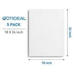 GOTIDEAL Canvases for Painting, 18x24 inch of 5 Pack, Professional Primed White Blank Flat Canvas - 100% Cotton Artist Canvas Boards for Acrylics Painting, Oil,Tempera