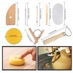 EuTengHao 61Pcs Ceramic Clay Tools Kit Pottery Tools Clay Sculpting Shapers Carving Tool Set Contains Most Essential Wooden Clay Tools for Potters Beginners