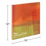 Fluid Watercolor Paper Block, 12 x 12 inches, 15 Sheets, 140 lb (300 GSM) Cold Press Pad for Artist Painting and Wet Media