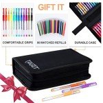 TANMIT Glitter Gel Pens, 160 Pack Glitter Pen with Case for Adults Coloring Books, Artist Colored Gel Markers with 40% More Ink for Drawing Scraobooking Writing Doodling