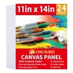 24 Packs 11x14 Blank Boards for Painting Kids, Art Canvases for Painting,Primed Acid-Free 100% Cotton Canvas Panels for Acrylic Oil Watercolor
