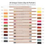 KALOUR Pro Pastel Chalk Colored Pencils,24 Colors portrait set,Color Charcoal Pencils for Drawing Sketching Coloring Shading,Art Supplies for Adults Artists