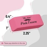 Mr. Pen Pink Pencil Erasers, Large, Pack of 12, Back to School Supplies