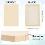 Aodaer 8 Pack Wood Panels 8 x 12 Inch Wooden Panels Canvas Unfinished Craft Wood Boards Panels for Art Crafts Acrylic and Oil Painting Pouring DIY Projects
