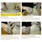 8 Pieces Wooden Pottery Sculpting Clay Cleaning Tool Set, Includes Clay Cutting, Modeling, Trimming Tools, for Beginner Level Pottery and Smoothing, Cleaning, Carving, Shaping and Sculpting