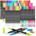 72 Markers For Adult Coloring Books No Bleeding, Dual Brush Marker Pens, Fine Tip Color Markers For Kids,Drawing Art Supplies Kit And School Supplies