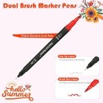 72 Markers For Adult Coloring Books No Bleeding, Dual Brush Marker Pens, Fine Tip Color Markers For Kids,Drawing Art Supplies Kit And School Supplies