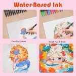 72 Markers For Adult Coloring Books No Bleeding, Dual Brush Marker Pens, Fine Tip Color Markers For Kids,Drawing Art Supplies Kit And School Supplies