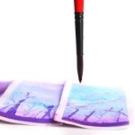 Transon Round Paint Brush Set 9pcs Synthetic Sable Hair for Acrylic Painting Watercolor Painting Gouache Ink Craft and Detail Painting