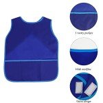 BAHABY 4-Piece Kids Art Smocks - Waterproof Painting Aprons with Pockets, 3-8 Years, 4 Colors