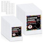 Shuttle Art Painting Canvas Panels, 36 Pack, 5x7, 8x10in (18 of Each), 100% Cotton, Primed White Canvas Boards for Painting, Blank Canvases for Kids, Adults & Artists for Acrylic and Oil Painting