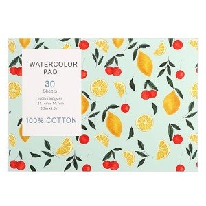 30 Sheets Watercolor Paper Pad, A5 (8.3 x 5.8) Cold Press Watercolor Paper, 140 lb/300 GSM Tearable Water Color Pad for Art Painting, Drawing, Mixed Media, Stocking Stuffers
