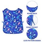 Fiodrimy 2 Pack Kids Art Smock for Boys Girls, Dinosaur Waterproof Artist Painting Aprons, Sleeveless Children Art Smocks with Pockets for Age 2-7 Years