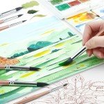 Transon 8pcs Round Watercolor Paint Brush Set Goat Hair for Watercolors,Acrylics,Inks,Gouache,Oil and Tempera