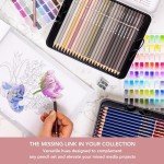 Castle Art Supplies Harmonious Colored Pencil Set | 72 Muted, Wax-Based Soft Core Coloring Pencils for Adult Artists' Relaxation | Presented in Tin Case