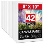 Canvases for Painting 8x10 Inch, 42 Pack Blank Painting Canvas Boards for Painting Supplies-Cotton Canvas Panels Acid-Free Primed for Oil Paint,Watercolor, Acrylic Paint, Gouache and Tempera.