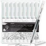 Ohuhu Liquid Fineliner Drawing Pens: 9 Sizes Micro Pens Drawing Pens Pigment Black Ink Water-proof Alcohol-proof Assorted Point Tips Smooth Writing Sketching Journaling Anime Artist Beginners - Kohala