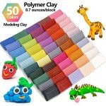 CiaraQ Polymer Clay Starter kit, Oven Bake Modeling Clay with Sculpting Tools, 50 Colors, 2.8 lb