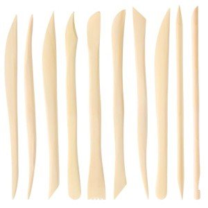 10Pcs Wooden Clay Sculpting Tools, 6.2'' Smooth Double Ended Clay Modeling Tools, Polymer Clay Tools Sculpting, Wood Pottery Clay Tool Kit for Ceramics Soap Playdough Carving Supplies