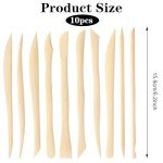 10Pcs Wooden Clay Sculpting Tools, 6.2'' Smooth Double Ended Clay Modeling Tools, Polymer Clay Tools Sculpting, Wood Pottery Clay Tool Kit for Ceramics Soap Playdough Carving Supplies