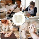 10Pcs Wooden Clay Sculpting Tools, 6.2'' Smooth Double Ended Clay Modeling Tools, Polymer Clay Tools Sculpting, Wood Pottery Clay Tool Kit for Ceramics Soap Playdough Carving Supplies