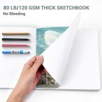 Hardcover Sketchbook for Drawing 8.3"X 8.3" Square Sketch Book 96 Sheets/192 Pages Thick Sketch Pad 120gsm Art Journal for Kids Adults Beginners Artists