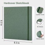 Hardcover Sketchbook for Drawing 8.3"X 8.3" Square Sketch Book 96 Sheets/192 Pages Thick Sketch Pad 120gsm Art Journal for Kids Adults Beginners Artists