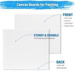 54 Pack Canvas with Easel Set 8 x 10 Inch Canvas Boards with Wooden Easels, Paint Brushes Canvas Panel Painting Kit for Acrylic Oil Watercolor Beginners Art Crafts Sip and Paint Party