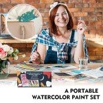 TAVOLOZZA Watercolor Paint Set, 50 Vivid Colors Including Metallic and Fluorescent Colors in Gift Box,Perfect Watercolor Set for Artists, Painting Lovers