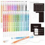 Shuttle Art 30 Colors Cute Journal Pens 0.6mm Fine Point Colored Gel Pens for Black Paper Adult Coloring Writing Drawing Journaling Note Taking School Office Home