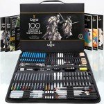 Castle Art Supplies 100 Piece Drawing & Sketching Set | Graphite, Charcoal, Pastel, Metallic Pencils + More for Professional and Adult Artists