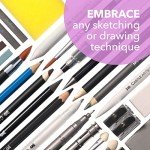 Castle Art Supplies 100 Piece Drawing & Sketching Set | Graphite, Charcoal, Pastel, Metallic Pencils + More for Professional and Adult Artists
