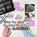 Castle Art Supplies 100 Piece Drawing & Sketching Set | Graphite, Charcoal, Pastel, Metallic Pencils + More for Professional and Adult Artists