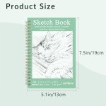 DSTELIN 2 Pack Hardcover Sketchbooks, 7.5x5.1 Inch Spiral Sketch Book for Sketching, Drawing, Painting, 50 Sheets per Pack, Pink and Green