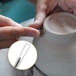 Suiwotin 6pcs Double-Sided Clay Sculpting Tools, Wooden Handle Ribbon Clay Tools, Pottery Trimming Tool, Clay Wire Loop Sculpture Set for Ceramic, Wax Carving Modeling