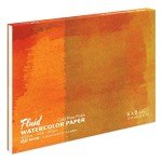Fluid Watercolor Paper Block, 6 x 8 inches, 15 Sheets, 140 lb (300 GSM) Cold Press Pad for Artist Painting and Wet Media