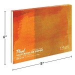 Fluid Watercolor Paper Block, 6 x 8 inches, 15 Sheets, 140 lb (300 GSM) Cold Press Pad for Artist Painting and Wet Media