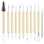 11PCS Wooden Clay Tool Set, Double-Head Ceramic Modeling Tool, Pottery Sculpting Tools for Carving, Molding, Cutting, Trimming, Pottery Wheel, Crafting Supplies, Beginners, Adults, Students