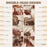 11PCS Wooden Clay Tool Set, Double-Head Ceramic Modeling Tool, Pottery Sculpting Tools for Carving, Molding, Cutting, Trimming, Pottery Wheel, Crafting Supplies, Beginners, Adults, Students