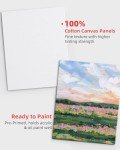 Simetufy 24 Pack Canvas Boards for Painting 6Pcs of Each 5x7, 8x10, 9x12, 11x14 Inch, Flat Paint Canvas Panels for Kids, for Oil Acrylic Watercolor, Gift Box Set