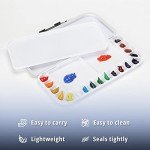Mr. Pen Airtight 18-Well Watercolor Palette with 2 Mixing Areas and Lid - Folding Paint Tray