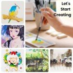 100 Colors Watercolor Paint Set, Vivid colors including Regular, Metallic, Macaron and Fluorescent, Portable with Carrying Case, Water Brushes, Palette and Accessories, For Beginners and Professionals